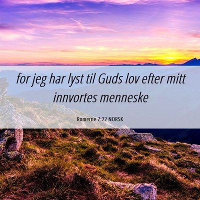 Picture 06 - Romerne 7:22 NORSK - for jeg har lyst til Guds lov efter mitt - Bible Verse Picture