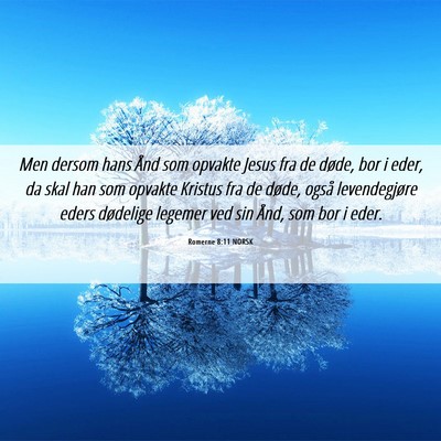Picture 06 - Romerne 8:11 NORSK - Men dersom hans Ånd som opvakte Jesus fra de - Bible Verse Picture