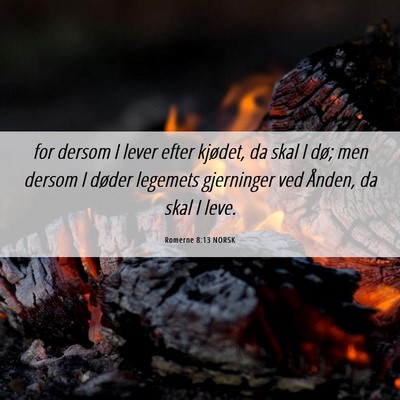 Picture 06 - Romerne 8:13 NORSK - for dersom I lever efter kjødet, da skal I dø; - Bible Verse Picture