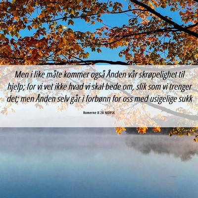 Picture 06 - Romerne 8:26 NORSK - Men i like måte kommer også Ånden vår - Bible Verse Picture