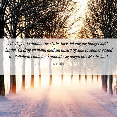 Picture 06 - Rut 1:1 NORSK - I de dager da dommerne styrte, blev det engang - Bible Verse Picture