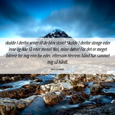 Picture 06 - Rut 1:13 NORSK - skulde I derfor vente til de blev store? Skulde I - Bible Verse Picture