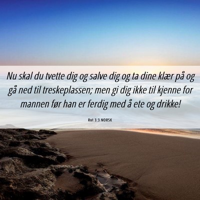 Picture 06 - Rut 3:3 NORSK - Nu skal du tvette dig og salve dig og ta dine - Bible Verse Picture