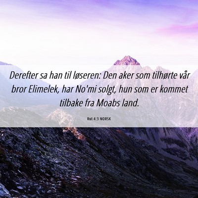 Picture 06 - Rut 4:3 NORSK - Derefter sa han til løseren: Den aker som - Bible Verse Picture
