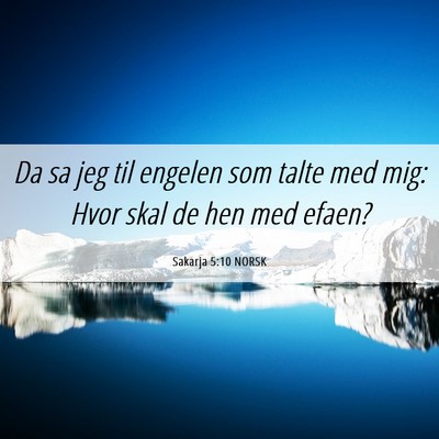 Picture 06 - Sakarja 5:10 NORSK - Da sa jeg til engelen som talte med mig: Hvor - Bible Verse Picture