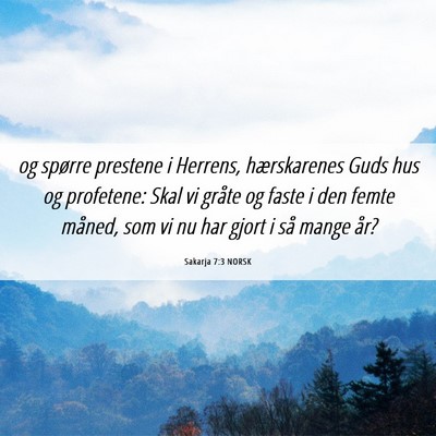 Picture 06 - Sakarja 7:3 NORSK - og spørre prestene i Herrens, hærskarenes Guds - Bible Verse Picture