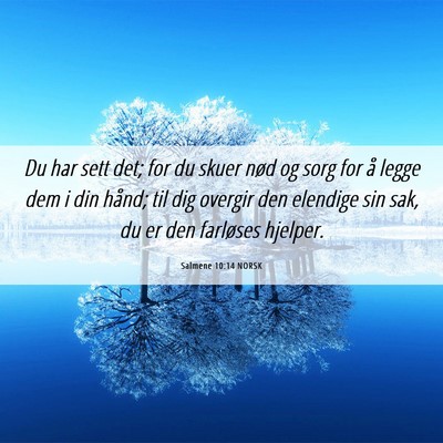Picture 06 - Salmene 10:14 NORSK - Du har sett det; for du skuer nød og sorg for å - Bible Verse Picture