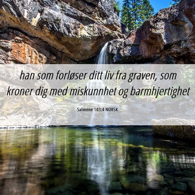 Picture 06 - Salmene 103:4 NORSK - han som forløser ditt liv fra graven, som kroner - Bible Verse Picture