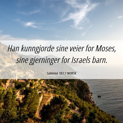 Picture 06 - Salmene 103:7 NORSK - Han kunngjorde sine veier for Moses, sine - Bible Verse Picture