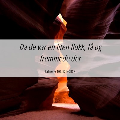 Picture 06 - Salmene 105:12 NORSK - Da de var en liten flokk, få og fremmede - Bible Verse Picture