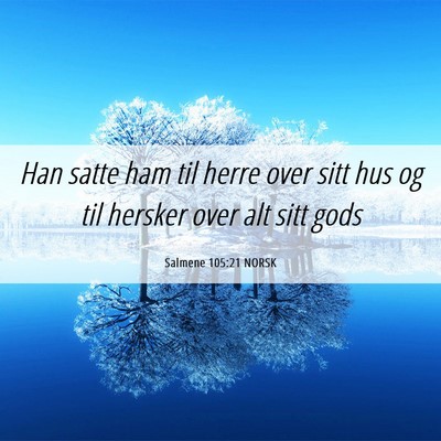 Picture 06 - Salmene 105:21 NORSK - Han satte ham til herre over sitt hus og til - Bible Verse Picture