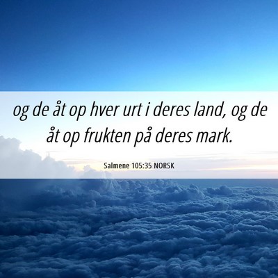 Picture 06 - Salmene 105:35 NORSK - og de åt op hver urt i deres land, og de åt op - Bible Verse Picture