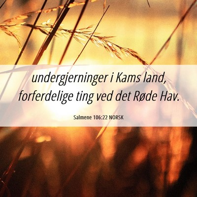 Picture 06 - Salmene 106:22 NORSK - undergjerninger i Kams land, forferdelige ting - Bible Verse Picture