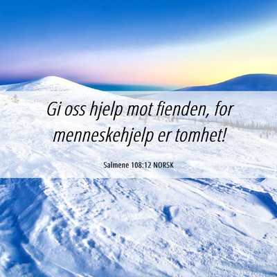 Picture 06 - Salmene 108:12 NORSK - Gi oss hjelp mot fienden, for menneskehjelp er - Bible Verse Picture