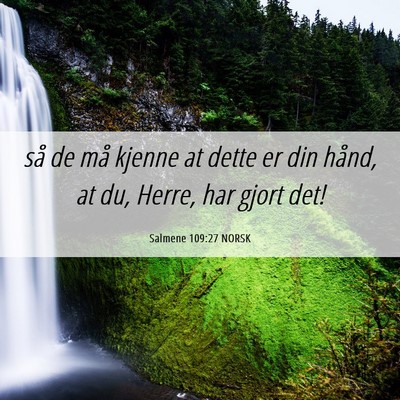 Picture 06 - Salmene 109:27 NORSK - så de må kjenne at dette er din hånd, at du, - Bible Verse Picture