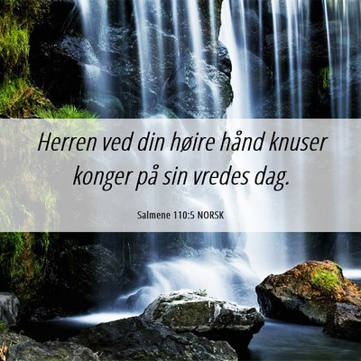 Picture 06 - Salmene 110:5 NORSK - Herren ved din høire hånd knuser konger på sin - Bible Verse Picture