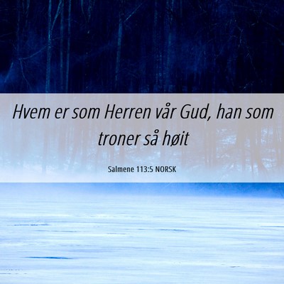 Picture 06 - Salmene 113:5 NORSK - Hvem er som Herren vår Gud, han som troner så - Bible Verse Picture