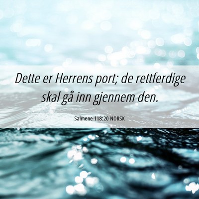 Picture 06 - Salmene 118:20 NORSK - Dette er Herrens port; de rettferdige skal gå - Bible Verse Picture
