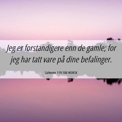 Picture 06 - Salmene 119:100 NORSK - Jeg er forstandigere enn de gamle; for jeg har - Bible Verse Picture