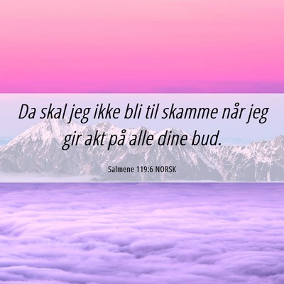 Picture 06 - Salmene 119:6 NORSK - Da skal jeg ikke bli til skamme når jeg gir akt - Bible Verse Picture