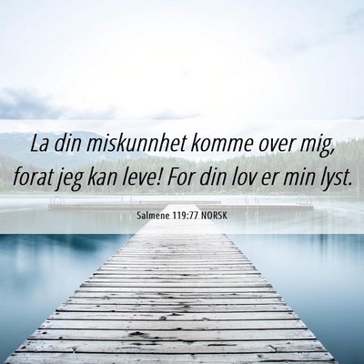 Picture 06 - Salmene 119:77 NORSK - La din miskunnhet komme over mig, forat jeg kan - Bible Verse Picture
