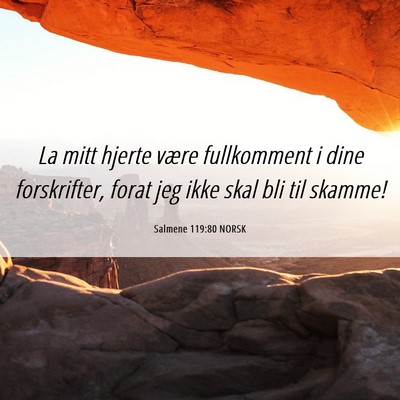 Picture 06 - Salmene 119:80 NORSK - La mitt hjerte være fullkomment i dine - Bible Verse Picture