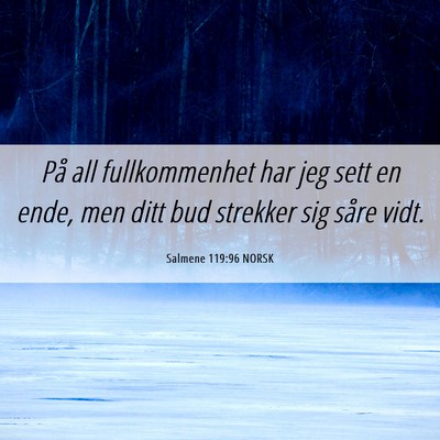 Picture 06 - Salmene 119:96 NORSK - På all fullkommenhet har jeg sett en ende, men - Bible Verse Picture