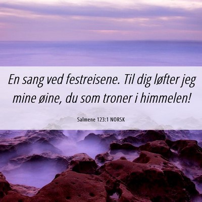 Picture 06 - Salmene 123:1 NORSK - En sang ved festreisene. Til dig løfter jeg mine - Bible Verse Picture