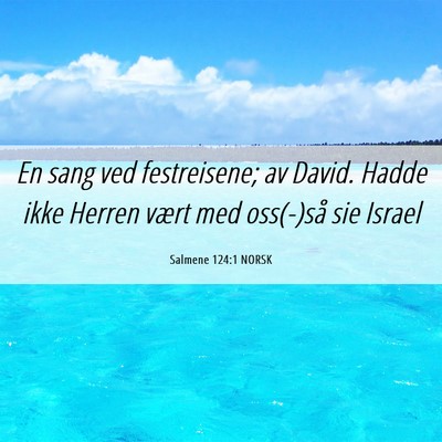 Picture 06 - Salmene 124:1 NORSK - En sang ved festreisene; av David. Hadde ikke - Bible Verse Picture