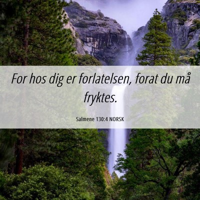 Picture 06 - Salmene 130:4 NORSK - For hos dig er forlatelsen, forat du må - Bible Verse Picture