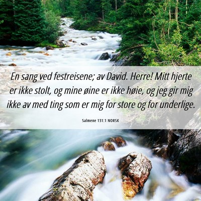 Picture 06 - Salmene 131:1 NORSK - En sang ved festreisene; av David. Herre! Mitt - Bible Verse Picture