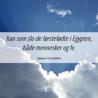 Picture 06 - Salmene 135:8 NORSK - han som slo de førstefødte i Egypten, både - Bible Verse Picture