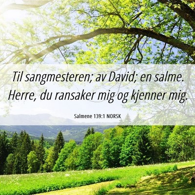 Picture 06 - Salmene 139:1 NORSK - Til sangmesteren; av David; en salme. Herre, du - Bible Verse Picture
