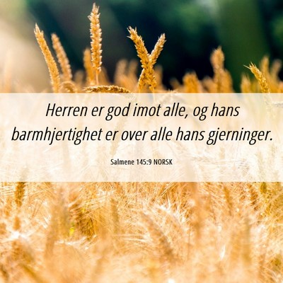 Picture 06 - Salmene 145:9 NORSK - Herren er god imot alle, og hans barmhjertighet - Bible Verse Picture