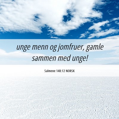 Picture 06 - Salmene 148:12 NORSK - unge menn og jomfruer, gamle sammen med - Bible Verse Picture