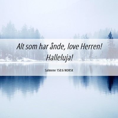 Picture 06 - Salmene 150:6 NORSK - Alt som har ånde, love Herren! - Bible Verse Picture