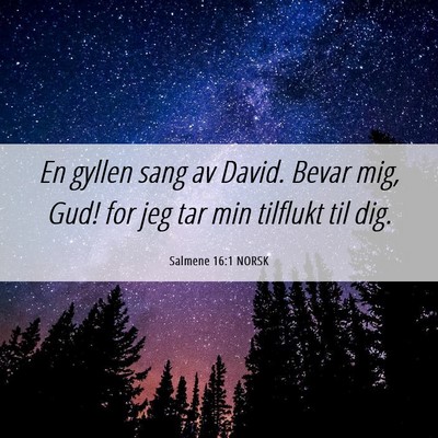 Picture 06 - Salmene 16:1 NORSK - En gyllen sang av David. Bevar mig, Gud! for jeg - Bible Verse Picture