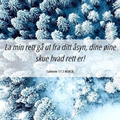 Picture 06 - Salmene 17:2 NORSK - La min rett gå ut fra ditt åsyn, dine øine - Bible Verse Picture