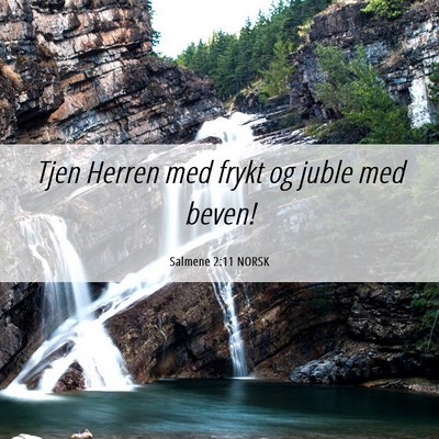 Picture 06 - Salmene 2:11 NORSK - Tjen Herren med frykt og juble med - Bible Verse Picture