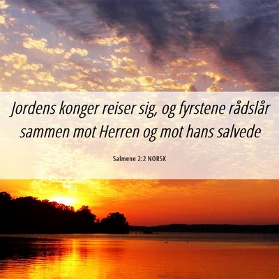 Picture 06 - Salmene 2:2 NORSK - Jordens konger reiser sig, og fyrstene rådslår - Bible Verse Picture