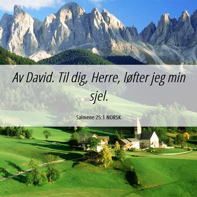 Picture 06 - Salmene 25:1 NORSK - Av David. Til dig, Herre, løfter jeg min - Bible Verse Picture