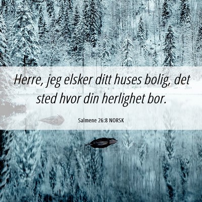 Picture 06 - Salmene 26:8 NORSK - Herre, jeg elsker ditt huses bolig, det sted hvor - Bible Verse Picture