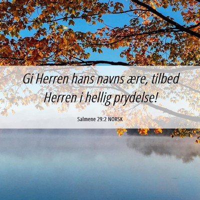 Picture 06 - Salmene 29:2 NORSK - Gi Herren hans navns ære, tilbed Herren i hellig - Bible Verse Picture