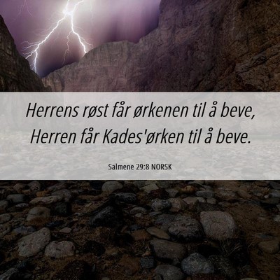 Picture 06 - Salmene 29:8 NORSK - Herrens røst får ørkenen til å beve, Herren - Bible Verse Picture