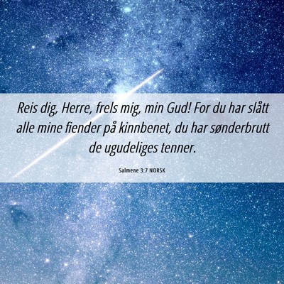 Picture 06 - Salmene 3:7 NORSK - Reis dig, Herre, frels mig, min Gud! For du har - Bible Verse Picture
