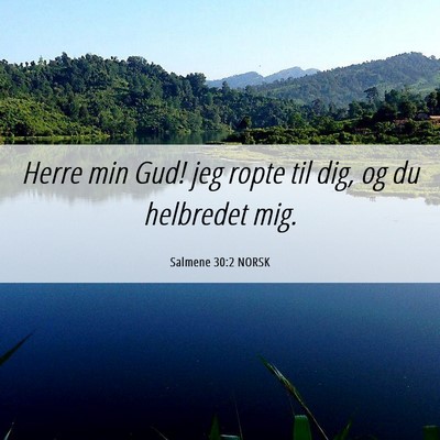 Picture 06 - Salmene 30:2 NORSK - Herre min Gud! jeg ropte til dig, og du helbredet - Bible Verse Picture