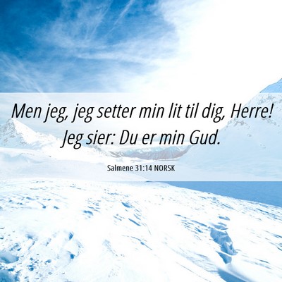 Picture 06 - Salmene 31:14 NORSK - Men jeg, jeg setter min lit til dig, Herre! Jeg - Bible Verse Picture