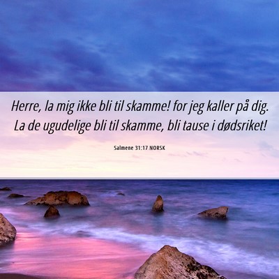 Picture 06 - Salmene 31:17 NORSK - Herre, la mig ikke bli til skamme! for jeg kaller - Bible Verse Picture