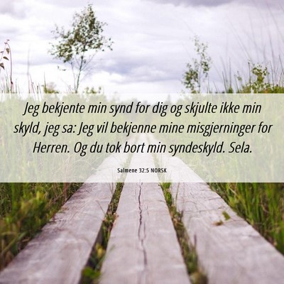 Picture 06 - Salmene 32:5 NORSK - Jeg bekjente min synd for dig og skjulte ikke min - Bible Verse Picture