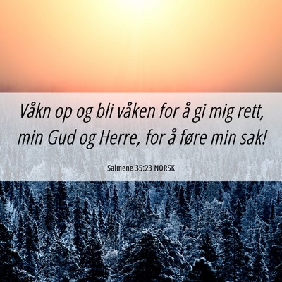 Picture 06 - Salmene 35:23 NORSK - Våkn op og bli våken for å gi mig rett, min - Bible Verse Picture